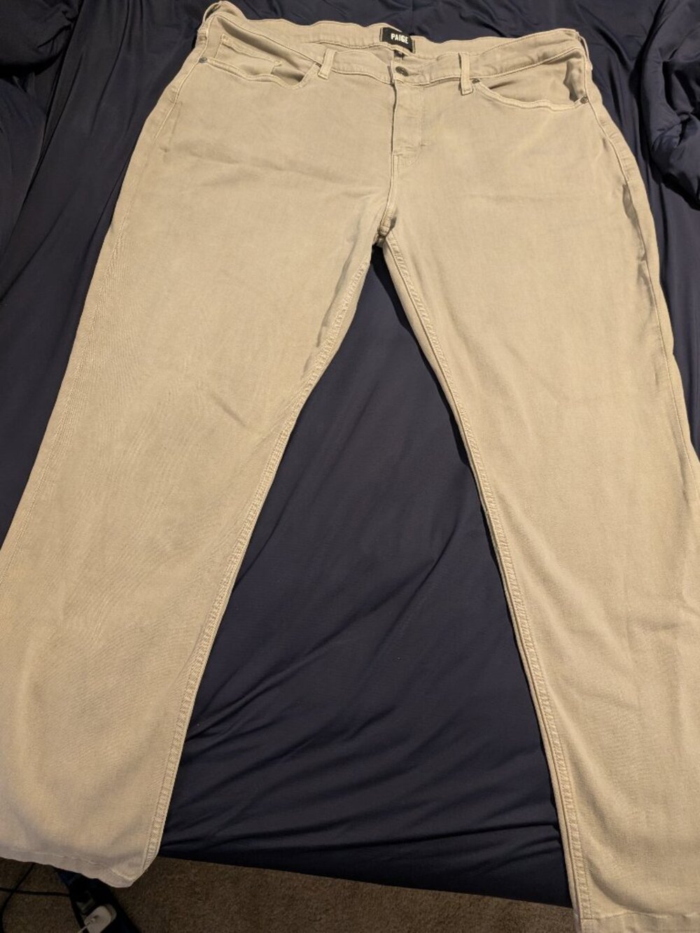 MENS PAIGE JEANS PANTS Size 40 Normandie Straight Japanese Twill Sandy Bluff